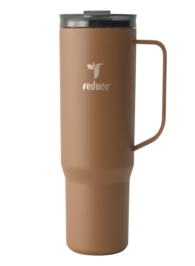 REDUCE 24 oz Hot1 Vacuum Insulated Mug for Hot Tea, Coffee and Other Hot Drinks - With Flo-Motion Lid and Handle, Single-Serve and Cupholder Friendly, Keeps Drinks Hot for up to 8 Hrs, Java - Image 1